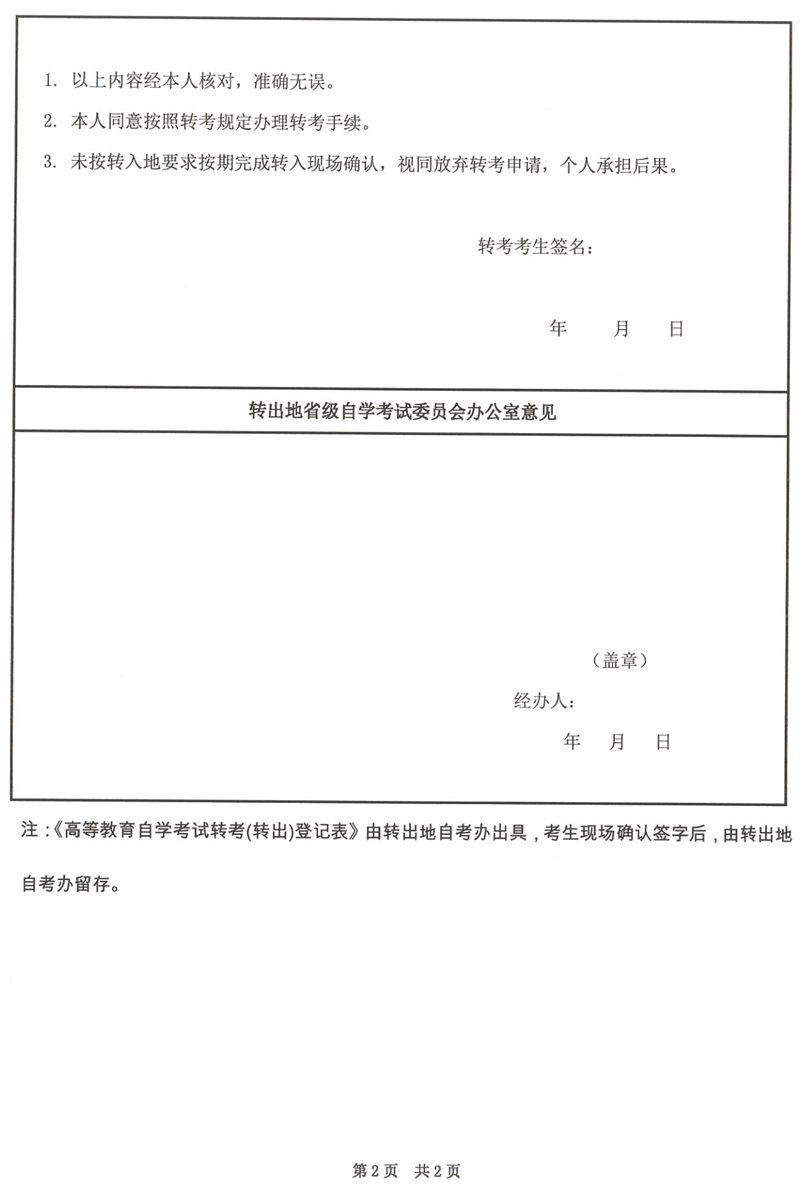 上海市高等教育自学考试省际转考政策规定